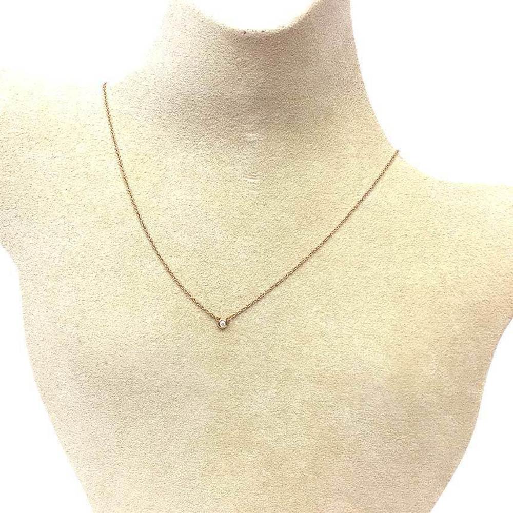 Tiffany Diamond Necklace By The Yard Single Diamond Pendant Rose Gold